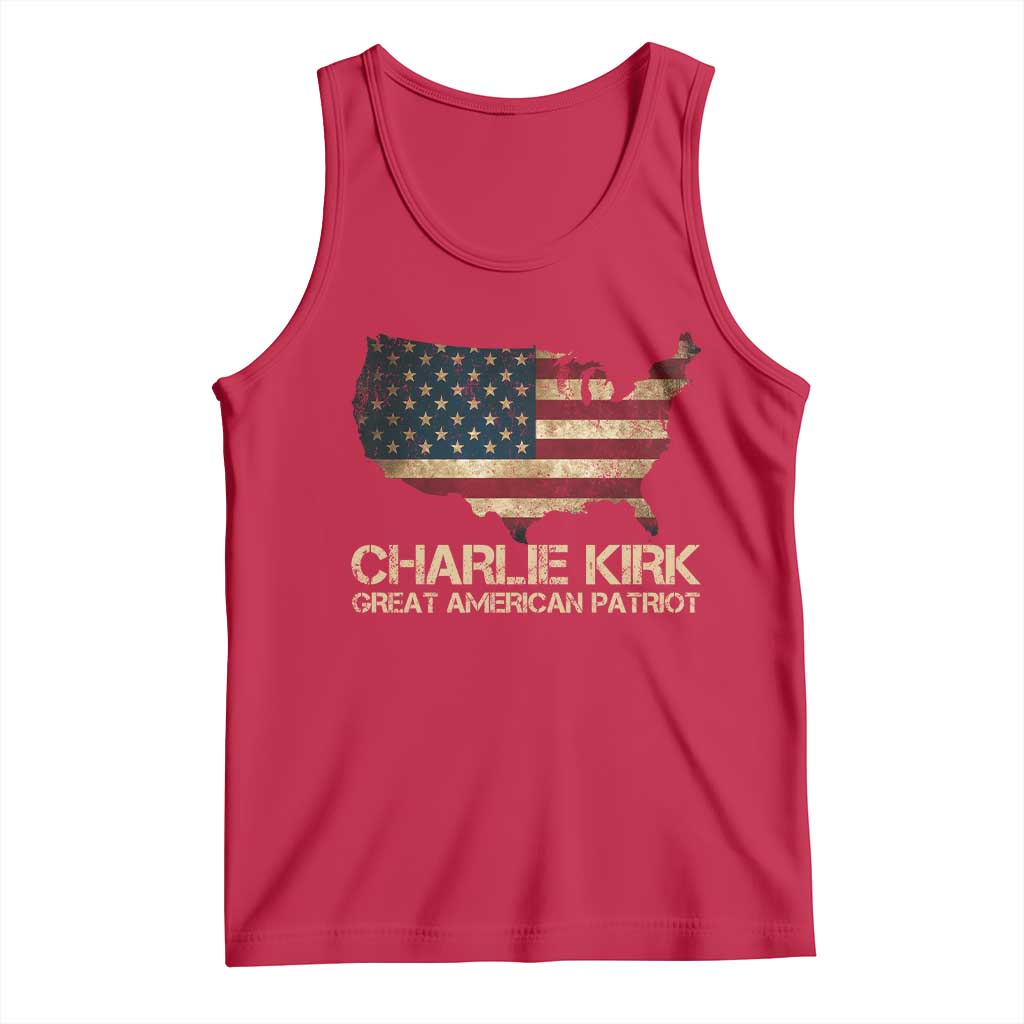 Charlie Kirk Tank Top Great American Patriot USA Flag TS10 Red Print Your Wear