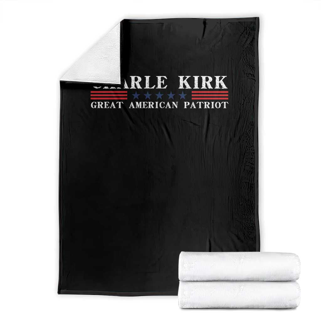 Charlie Kirk Throw Blanket Great American Patriot USA Freedom Conservative TS10 Black Print Your Wear