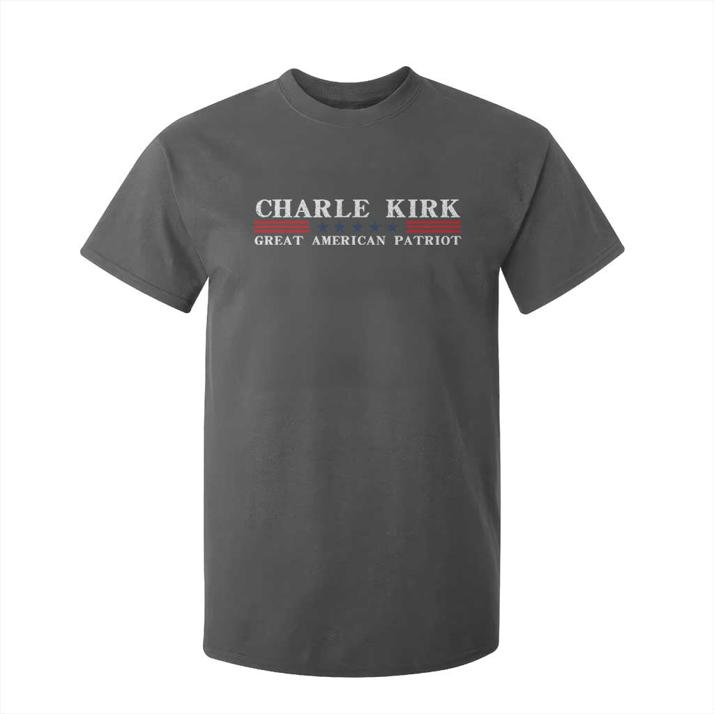 Charlie Kirk T Shirt For Kid Great American Patriot USA Freedom Conservative TS10 Dark Heather Print Your Wear