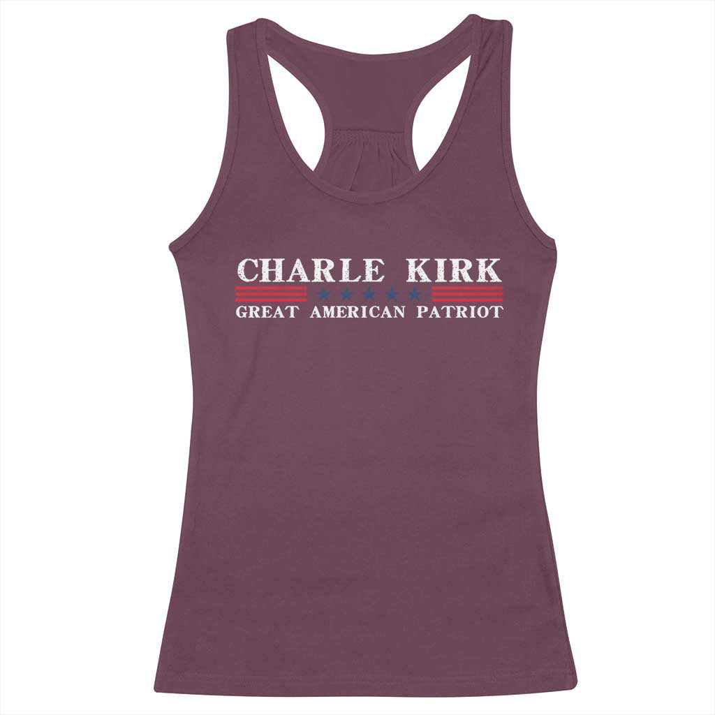 Charlie Kirk Racerback Tank Top Great American Patriot USA Freedom Conservative TS10 Maroon Print Your Wear