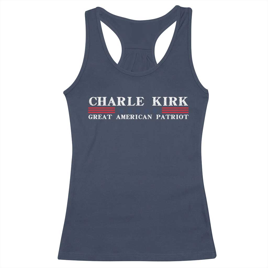Charlie Kirk Racerback Tank Top Great American Patriot USA Freedom Conservative TS10 Navy Print Your Wear