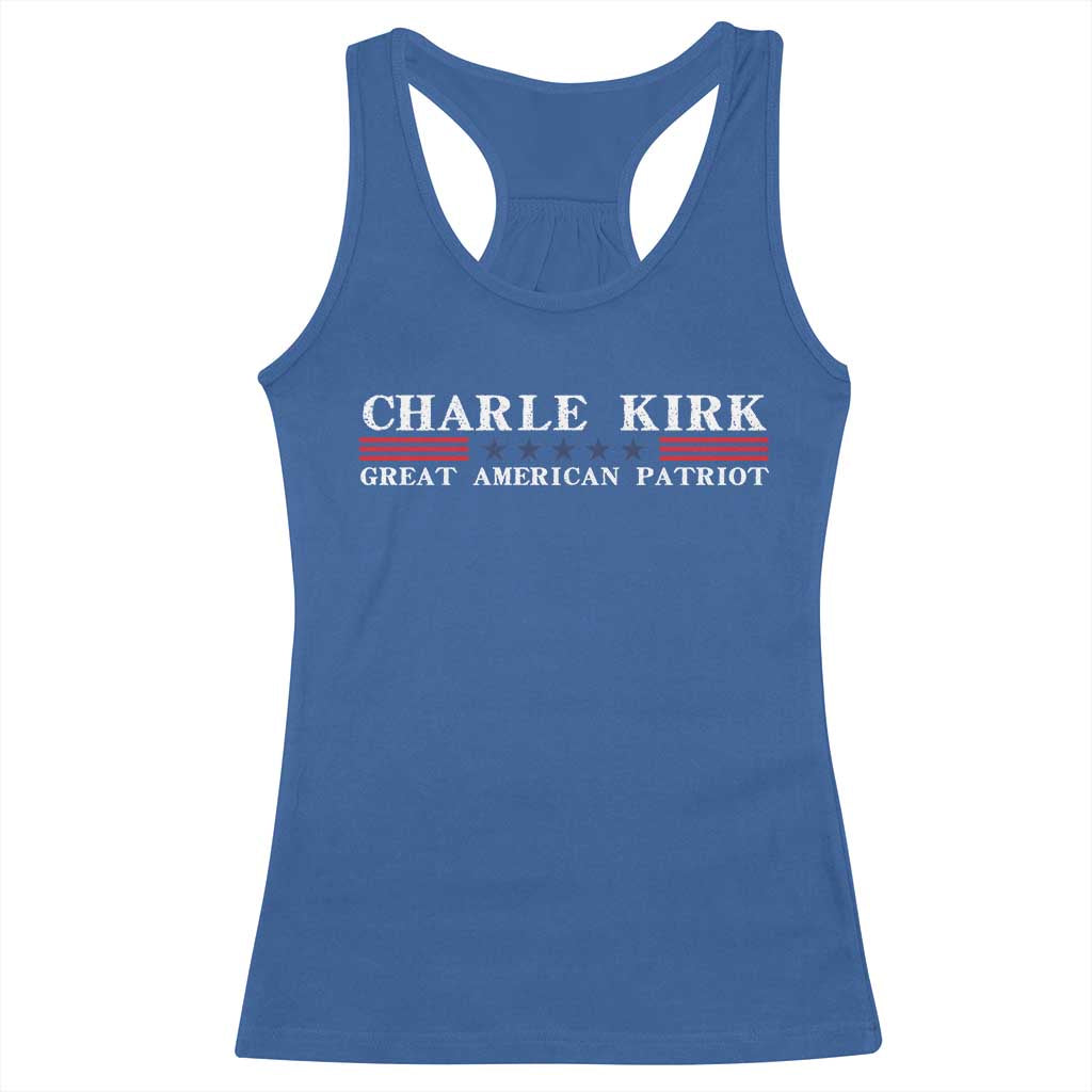 Charlie Kirk Racerback Tank Top Great American Patriot USA Freedom Conservative TS10 Royal Blue Print Your Wear