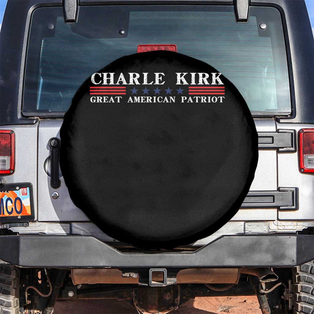 Charlie Kirk Spare Tire Cover Great American Patriot USA Freedom Conservative TS10 No hole Black Print Your Wear