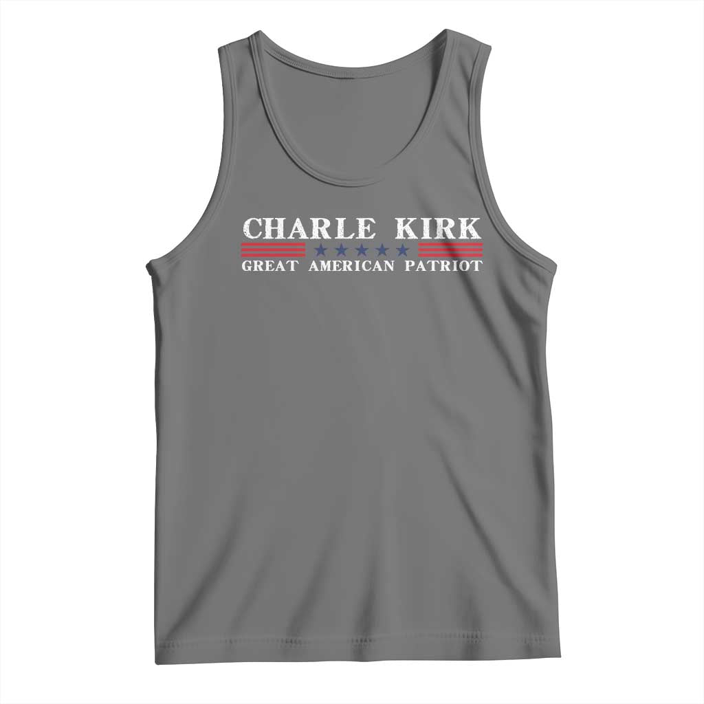 Charlie Kirk Tank Top Great American Patriot USA Freedom Conservative TS10 Black Heather Print Your Wear