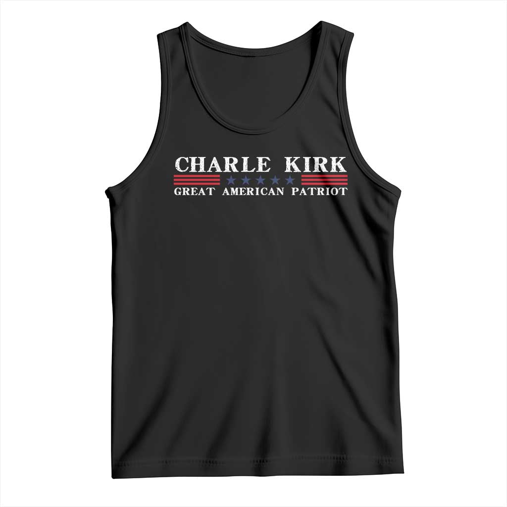 Charlie Kirk Tank Top Great American Patriot USA Freedom Conservative TS10 Black Print Your Wear