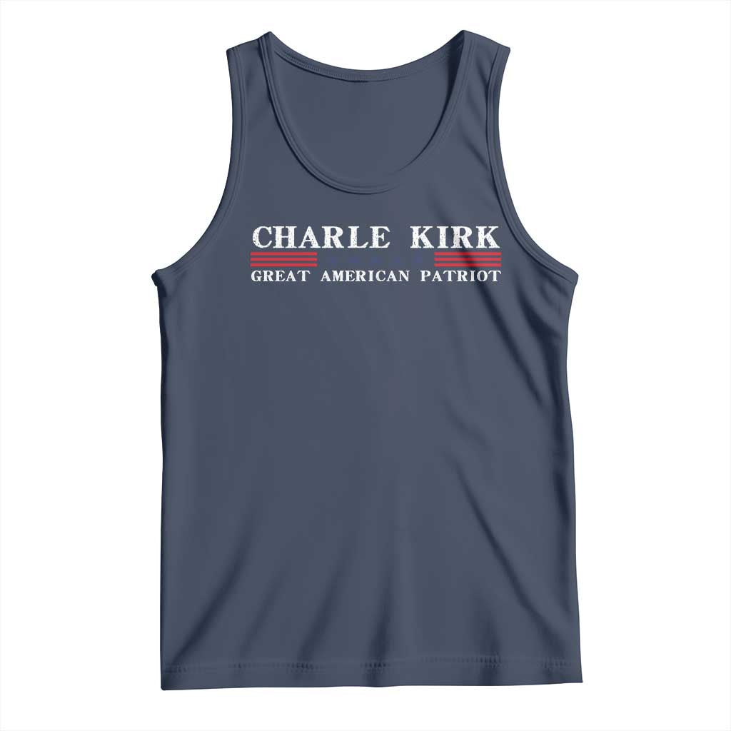 Charlie Kirk Tank Top Great American Patriot USA Freedom Conservative TS10 Navy Print Your Wear