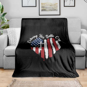 Charlie Kirk Memorial Throw Blanket Battle Cry Erika Kirk Christian USA Flag Cross TS10 Print Your Wear