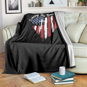 Charlie Kirk Memorial Throw Blanket Battle Cry Erika Kirk Christian USA Flag Cross TS10 Print Your Wear