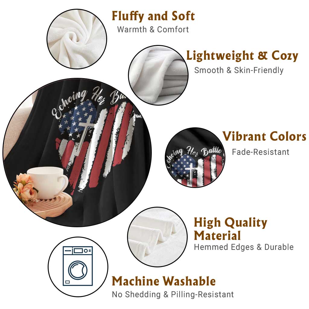 Charlie Kirk Memorial Throw Blanket Battle Cry Erika Kirk Christian USA Flag Cross TS10 Print Your Wear