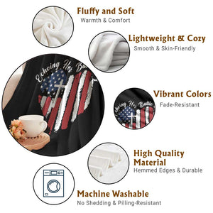 Charlie Kirk Memorial Throw Blanket Battle Cry Erika Kirk Christian USA Flag Cross TS10 Print Your Wear