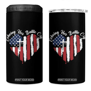 Charlie Kirk Memorial 4 in 1 Can Cooler Tumbler Battle Cry Erika Kirk Christian USA Flag Cross TS10 One Size: 16 oz Black Print Your Wear