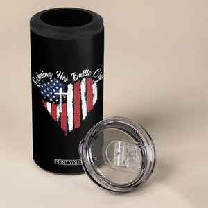 Charlie Kirk Memorial 4 in 1 Can Cooler Tumbler Battle Cry Erika Kirk Christian USA Flag Cross TS10 Print Your Wear