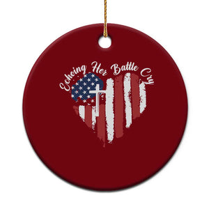 Charlie Kirk Memorial Ceramic Ornament Battle Cry Erika Kirk Christian USA Flag Cross TS10 1pc Red Print Your Wear