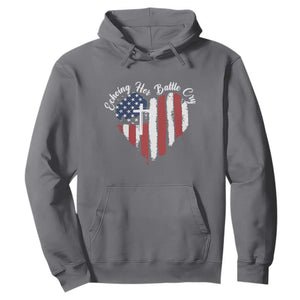 Charlie Kirk Memorial Hoodie Battle Cry Erika Kirk Christian USA Flag Cross TS10 Charcoal Print Your Wear
