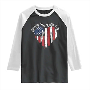 Charlie Kirk Memorial Raglan Shirt Battle Cry Erika Kirk Christian USA Flag Cross TS10 Black White Print Your Wear