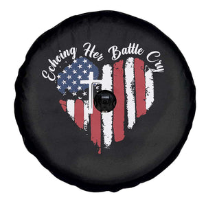 Charlie Kirk Memorial Spare Tire Cover Battle Cry Erika Kirk Christian USA Flag Cross TS10 Print Your Wear