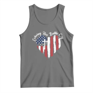 Charlie Kirk Memorial Tank Top Battle Cry Erika Kirk Christian USA Flag Cross TS10 Black Heather Print Your Wear