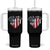 Charlie Kirk Memorial Tumbler With Handle Battle Cry Erika Kirk Christian USA Flag Cross TS10 One Size: 40 oz Black Print Your Wear