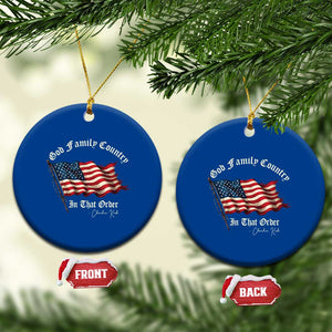 God Family Country In That Order Ceramic Ornament Charlie Kirk Patriotic Christian Vintage USA Flag TS10 1pc Blue Print Your Wear
