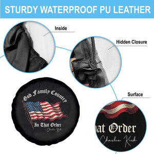 God Family Country In That Order Spare Tire Cover Charlie Kirk Patriotic Christian Vintage USA Flag TS10 Print Your Wear