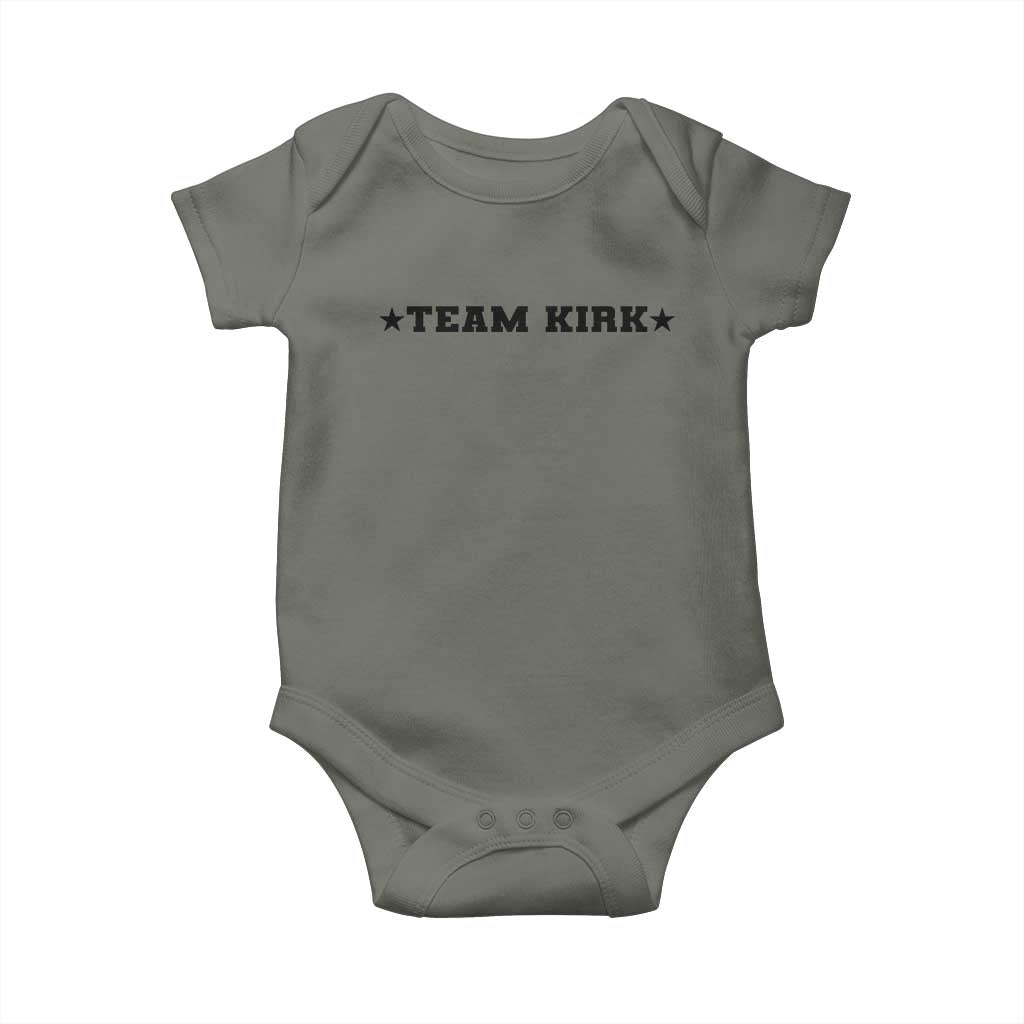 Team Kirk Baby Onesie Last Name Funny Surname Team Kirk Family Reunion TS10 Military Green Print Your Wear