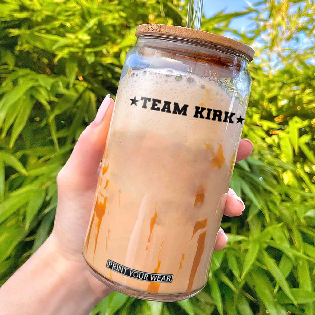 Team Kirk Glass Can Last Name Funny Surname Team Kirk Family Reunion TS10 White Print Your Wear