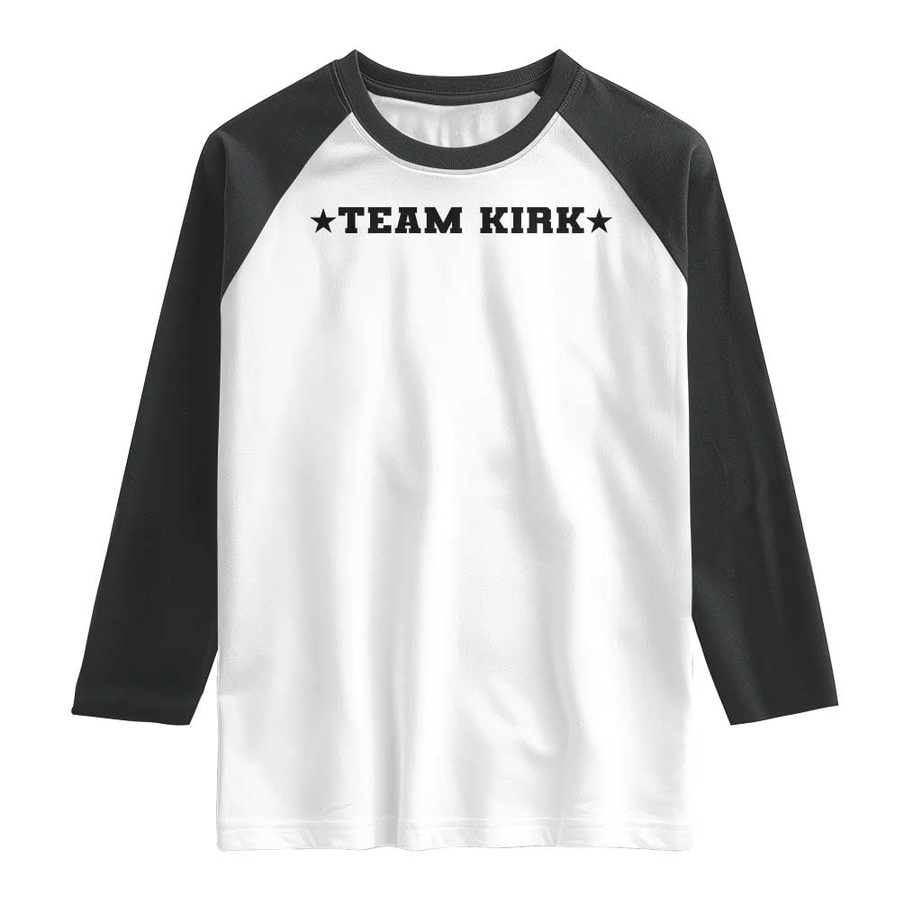 Team Kirk Raglan Shirt Last Name Funny Surname Team Kirk Family Reunion TS10 White Black Print Your Wear