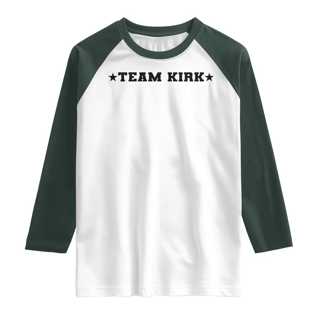 Team Kirk Raglan Shirt Last Name Funny Surname Team Kirk Family Reunion TS10 White Dark Forest Green Print Your Wear