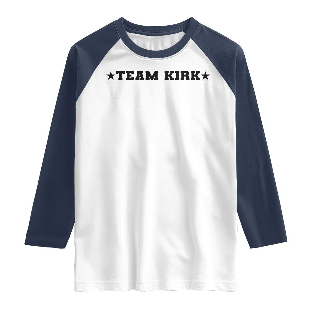 Team Kirk Raglan Shirt Last Name Funny Surname Team Kirk Family Reunion TS10 White Navy Print Your Wear