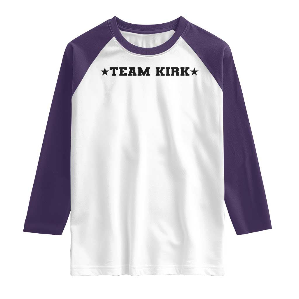 Team Kirk Raglan Shirt Last Name Funny Surname Team Kirk Family Reunion TS10 White Purple Print Your Wear