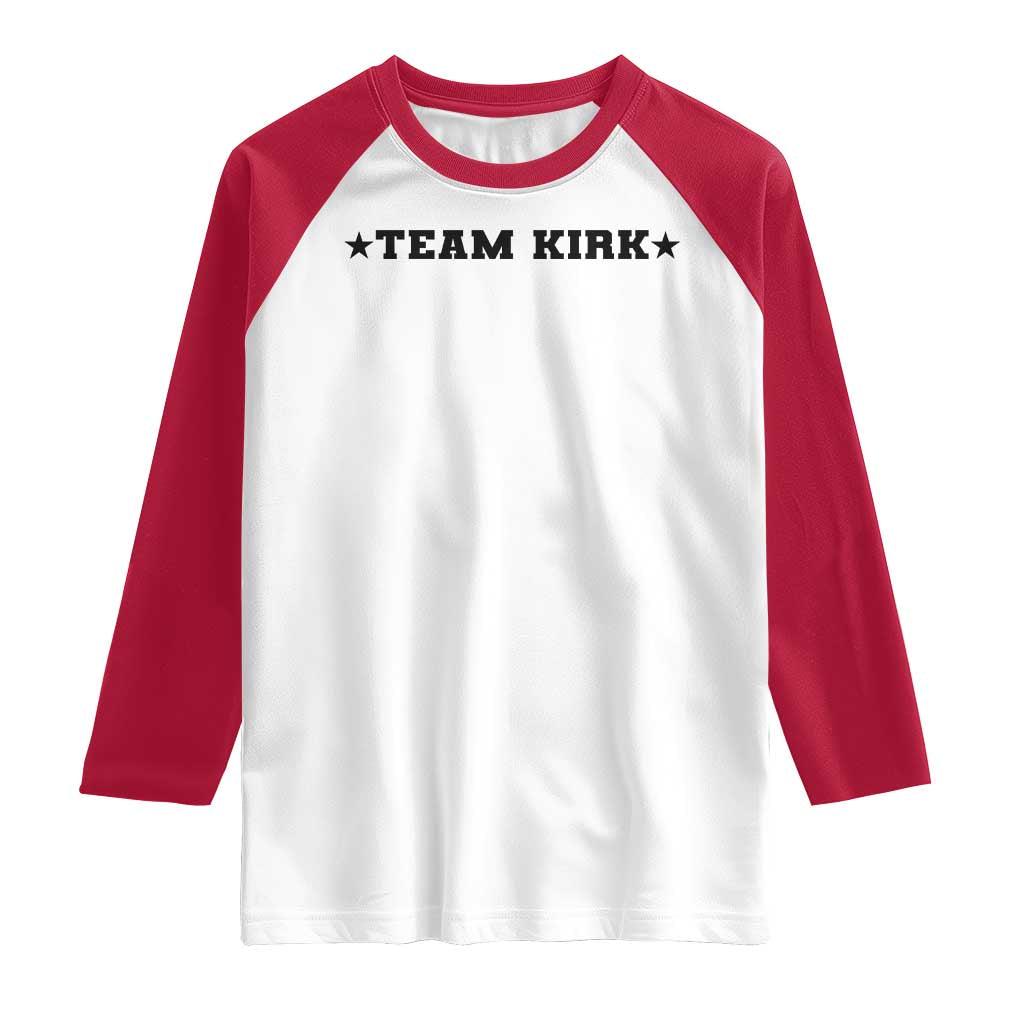 Team Kirk Raglan Shirt Last Name Funny Surname Team Kirk Family Reunion TS10 White Red Print Your Wear