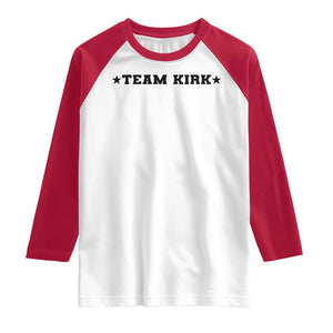 Team Kirk Raglan Shirt Last Name Funny Surname Team Kirk Family Reunion TS10 White Red Print Your Wear