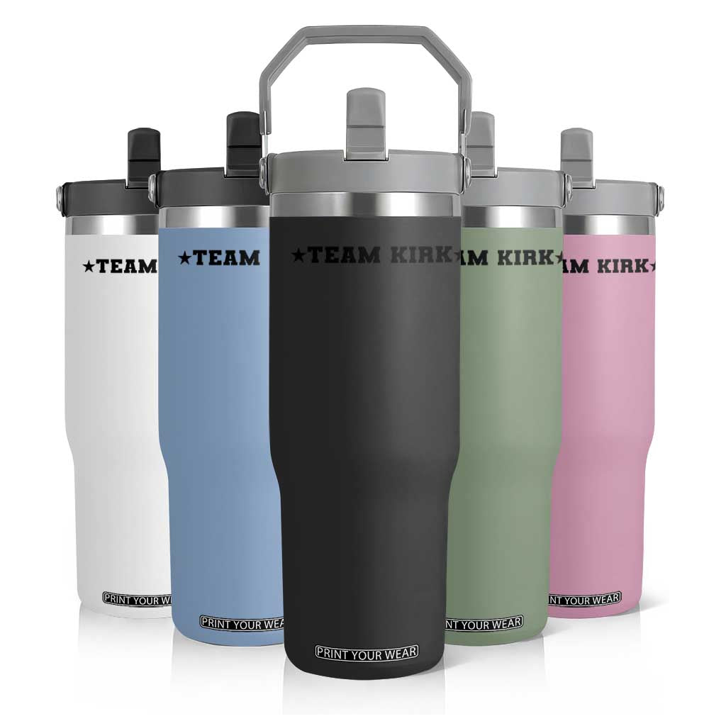 Team Kirk Flip Straw Tumbler Last Name Funny Surname Team Kirk Family Reunion TS10 Print Your Wear