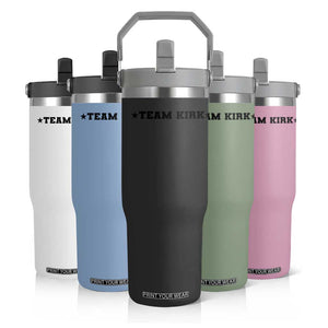 Team Kirk Flip Straw Tumbler Last Name Funny Surname Team Kirk Family Reunion TS10 Print Your Wear