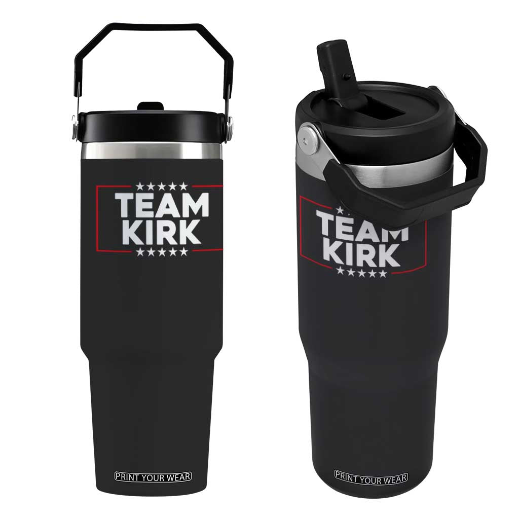 Team Kirk Flip Straw Tumbler Last Name Kirk Family Name Matching Member Surname TS10 One Size: 30 oz Black Print Your Wear