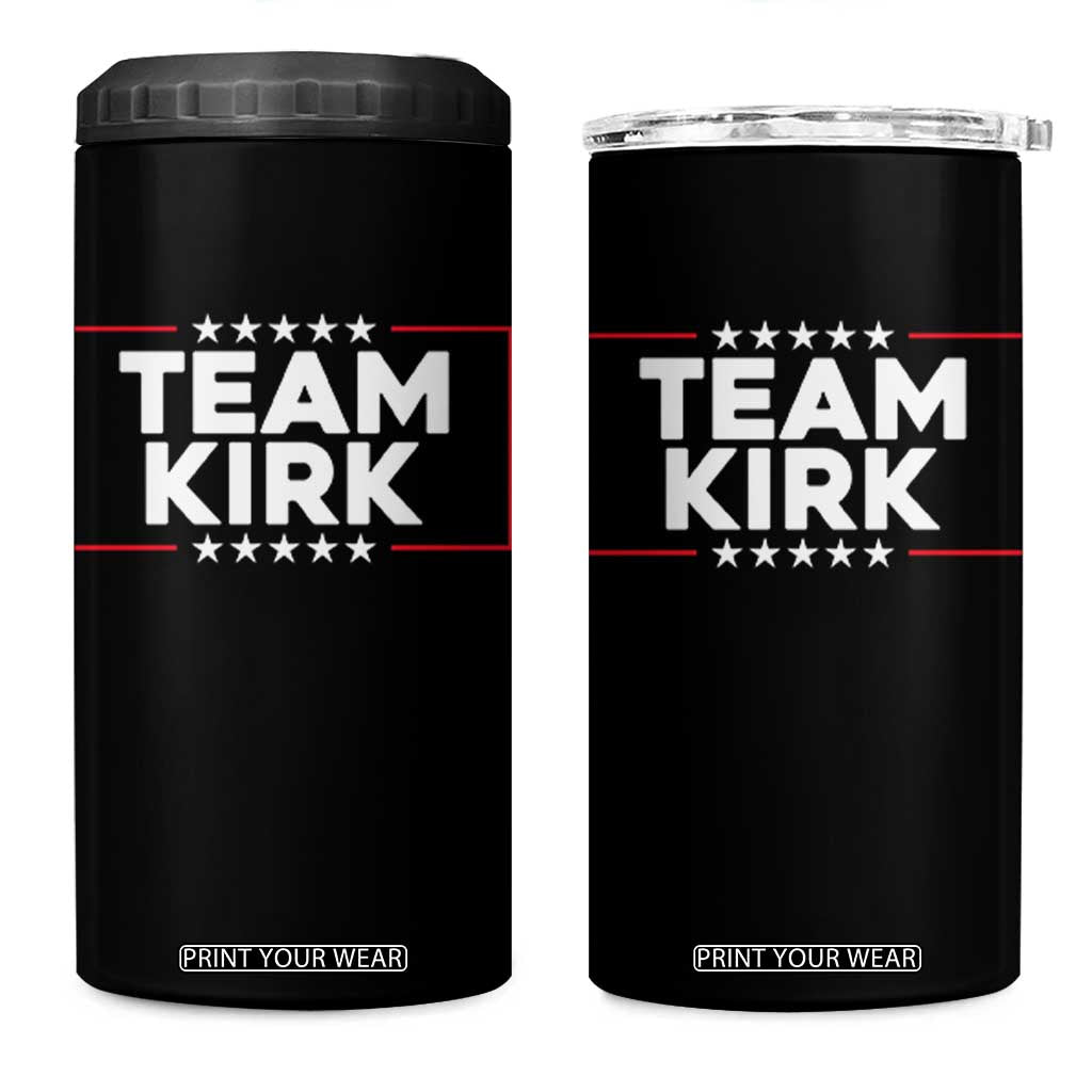 Team Kirk 4 in 1 Can Cooler Tumbler Last Name Kirk Family Name Matching Member Surname TS10 One Size: 16 oz Black Print Your Wear