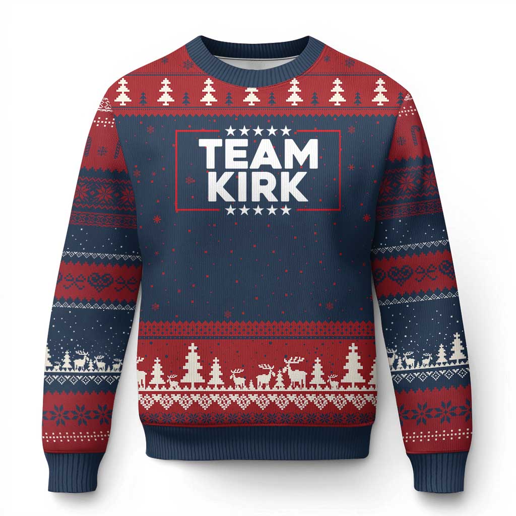 Team Kirk Ugly Christmas Sweater Last Name Kirk Family Name Matching Member Surname TS10 Navy Red Print Your Wear
