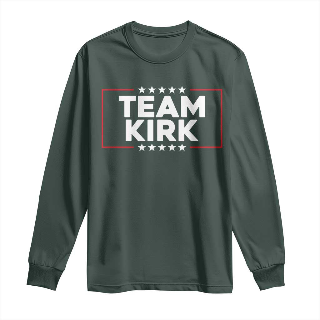 Team Kirk Long Sleeve Shirt Last Name Kirk Family Name Matching Member Surname TS10 Dark Forest Green Print Your Wear