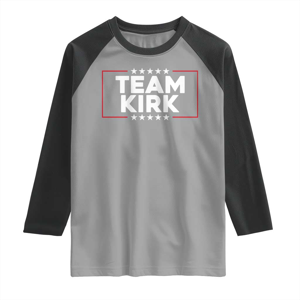 Team Kirk Raglan Shirt Last Name Kirk Family Name Matching Member Surname TS10 Sport Gray Black Print Your Wear