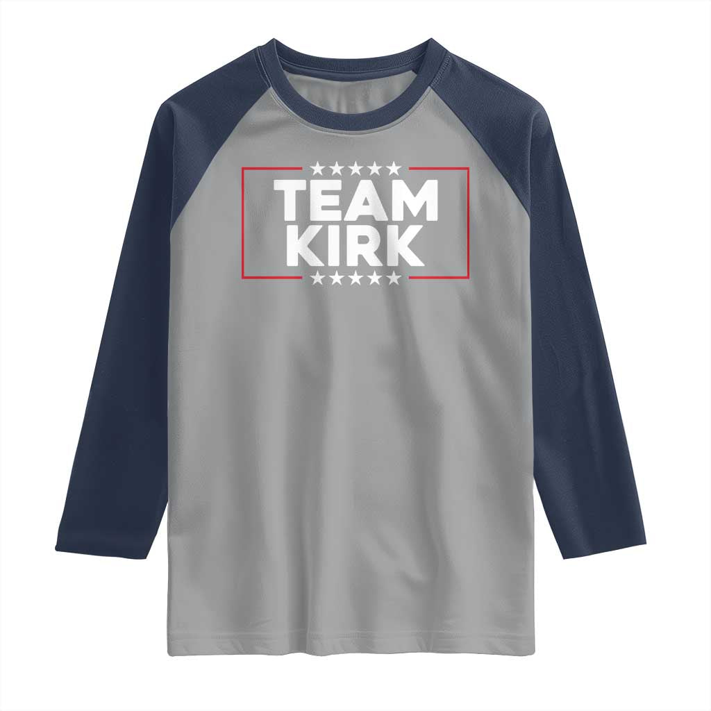 Team Kirk Raglan Shirt Last Name Kirk Family Name Matching Member Surname TS10 Sport Gray Navy Print Your Wear