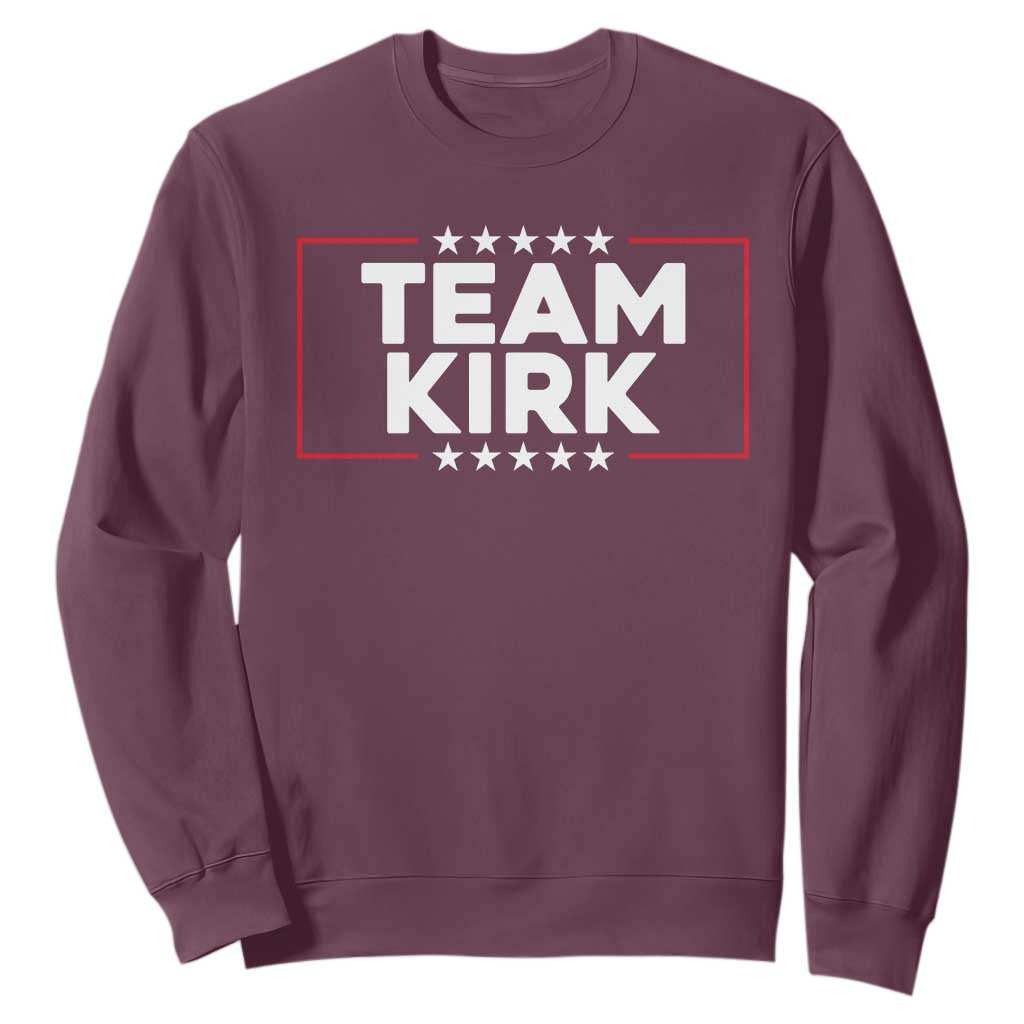 Team Kirk Sweatshirt Last Name Kirk Family Name Matching Member Surname TS10 Maroon Print Your Wear
