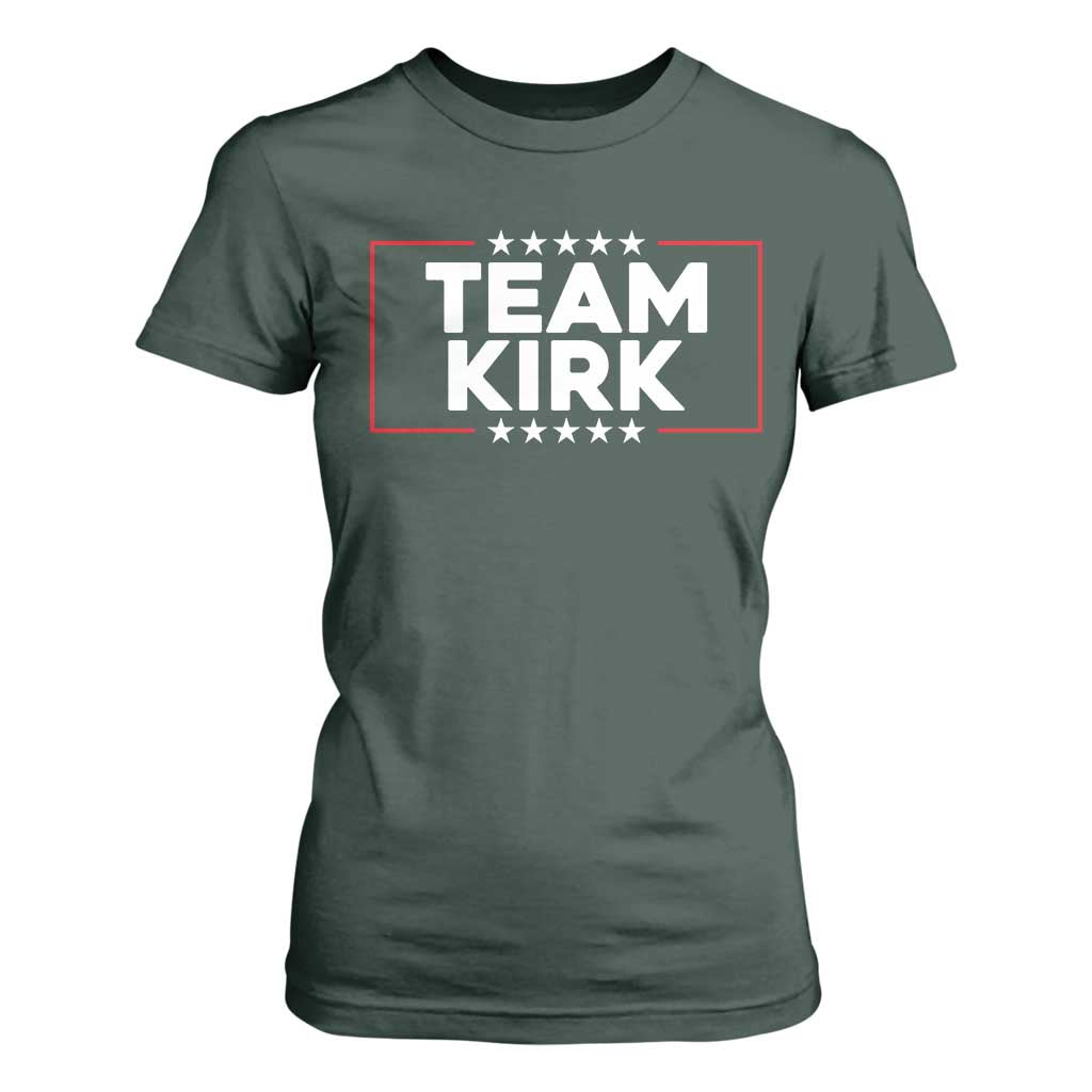 Team Kirk T Shirt For Women Last Name Kirk Family Name Matching Member Surname TS10 Dark Forest Green Print Your Wear