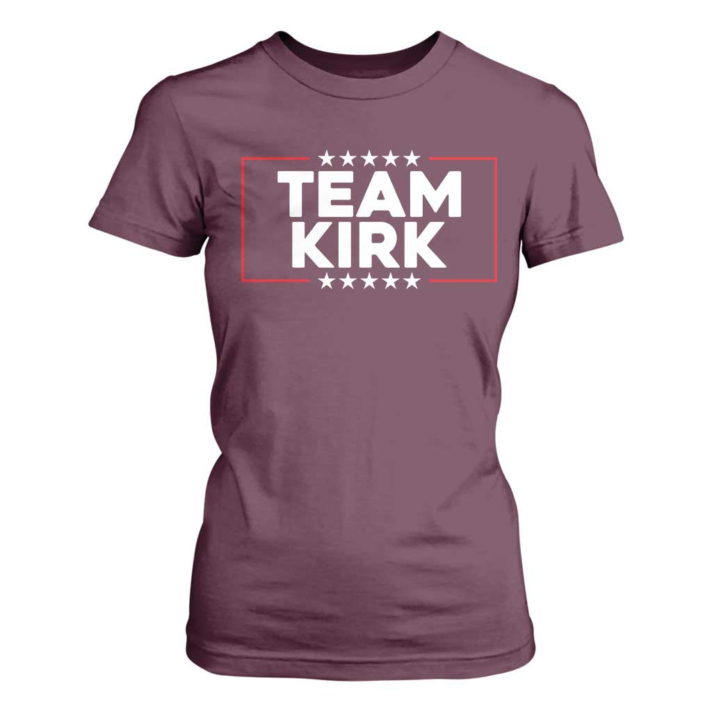 Team Kirk T Shirt For Women Last Name Kirk Family Name Matching Member Surname TS10 Maroon Print Your Wear