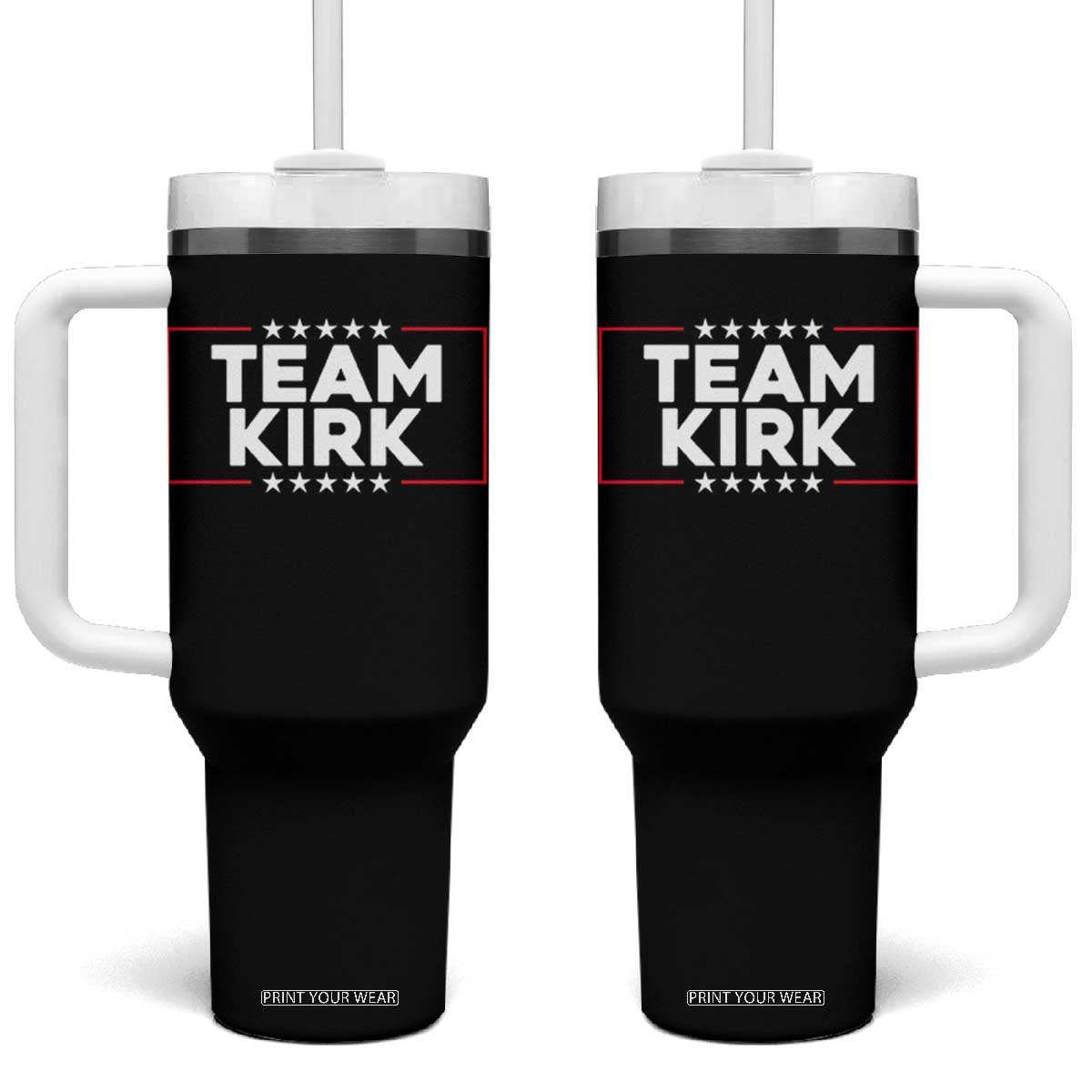 Team Kirk Tumbler With Handle Last Name Kirk Family Name Matching Member Surname TS10 One Size: 40 oz Black Print Your Wear