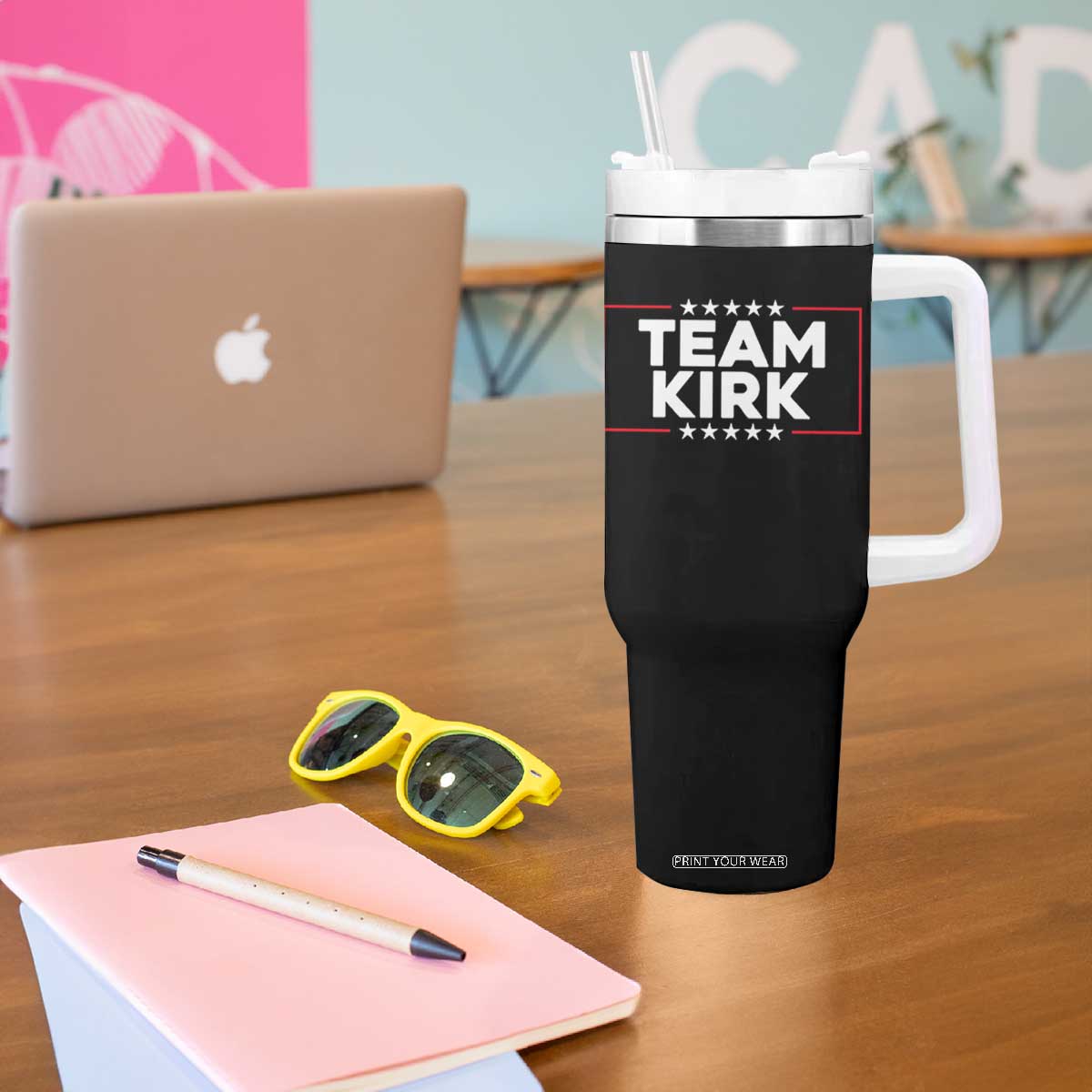 Team Kirk Tumbler With Handle Last Name Kirk Family Name Matching Member Surname TS10 Print Your Wear
