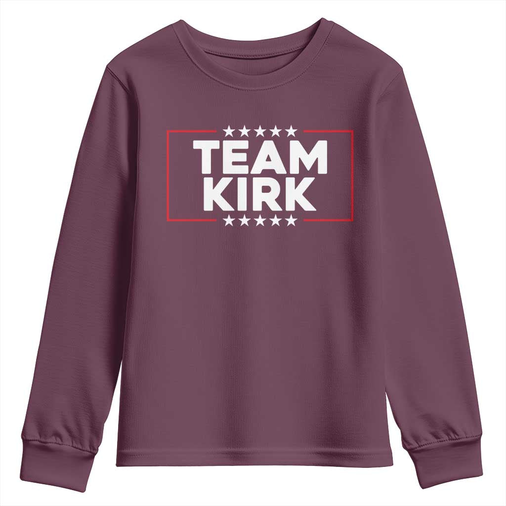 Team Kirk Youth Sweatshirt Last Name Kirk Family Name Matching Member Surname TS10 Maroon Print Your Wear