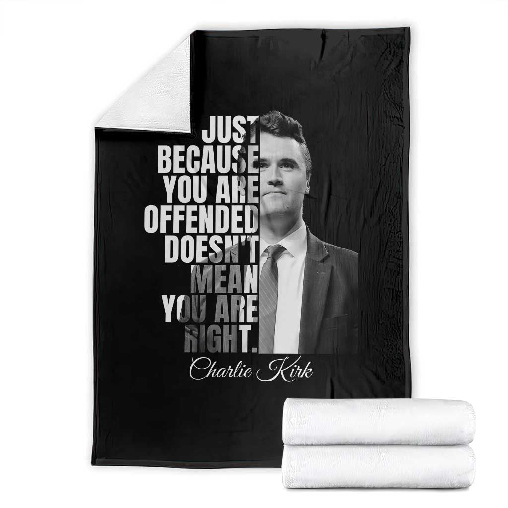 Charlie Kirk Throw Blanket Free Speech Memorial Tribute TS10 Black Print Your Wear
