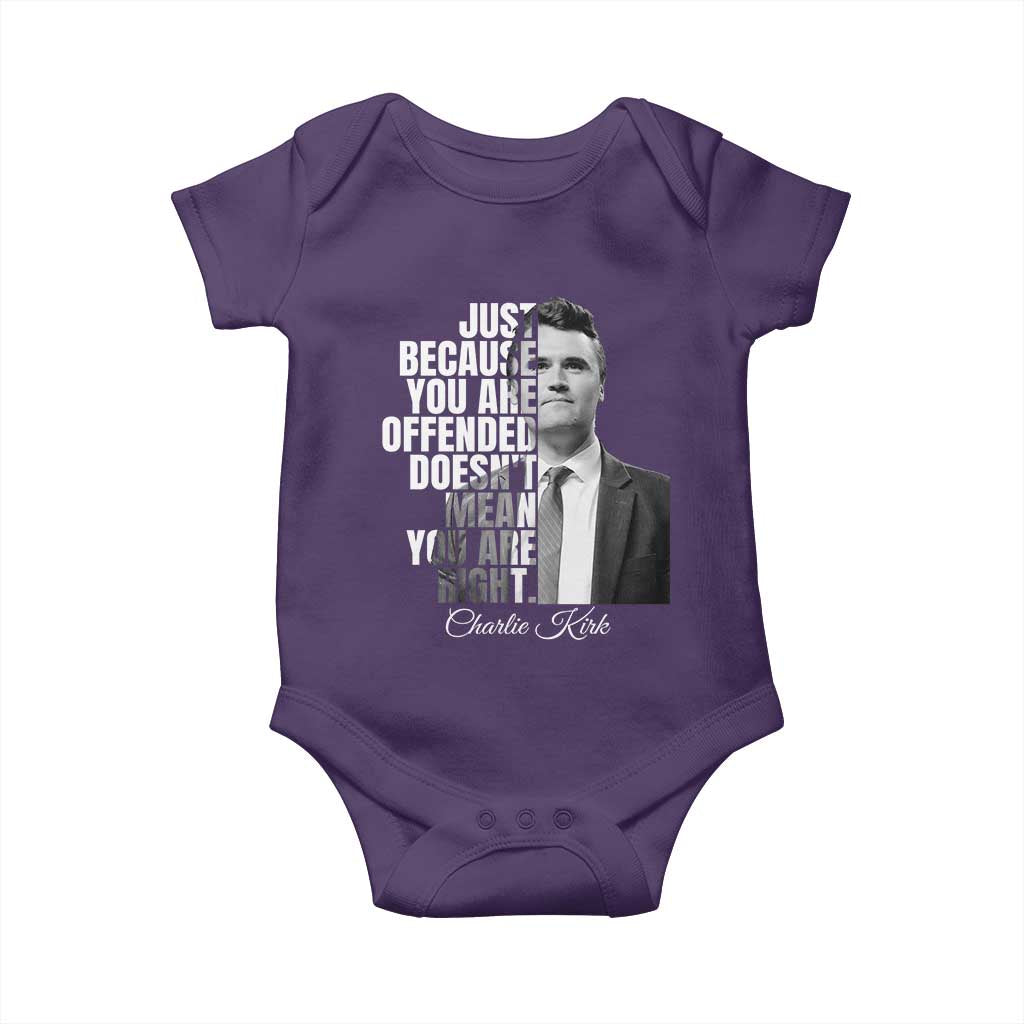 Charlie Kirk Baby Onesie Free Speech Memorial Tribute TS10 Purple Print Your Wear