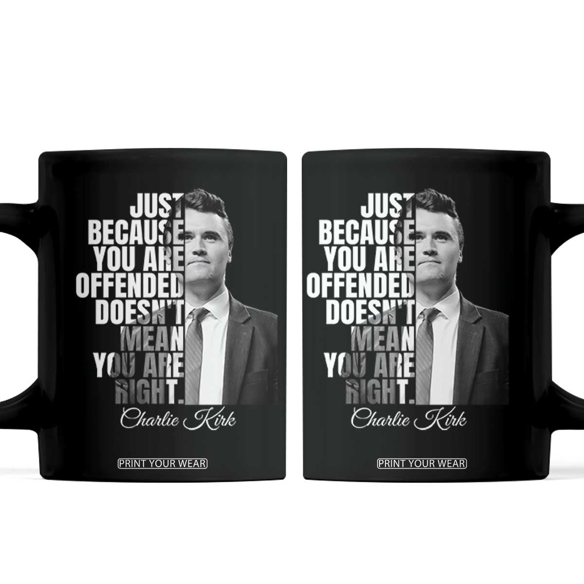 Charlie Kirk Coffee Mug Free Speech Memorial Tribute TS10 Black Print Your Wear