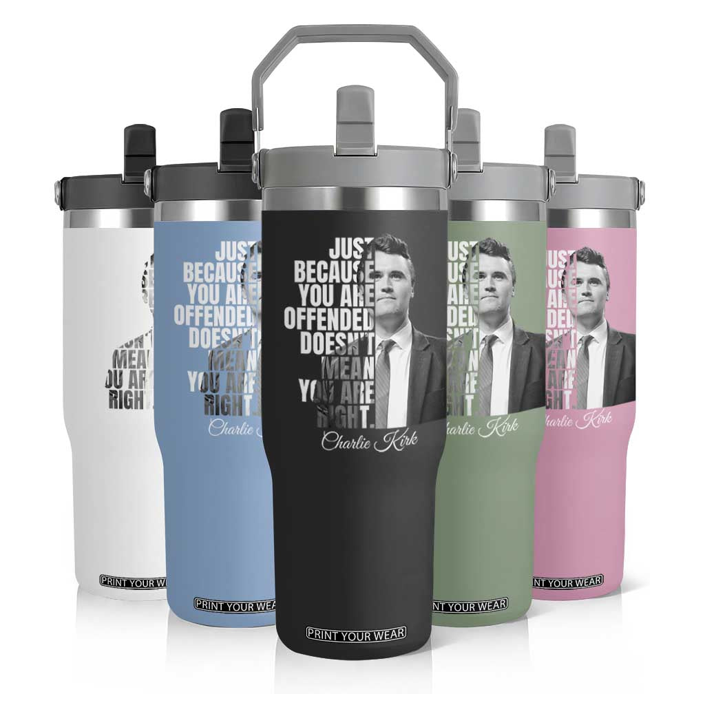 Charlie Kirk Flip Straw Tumbler Free Speech Memorial Tribute TS10 Print Your Wear
